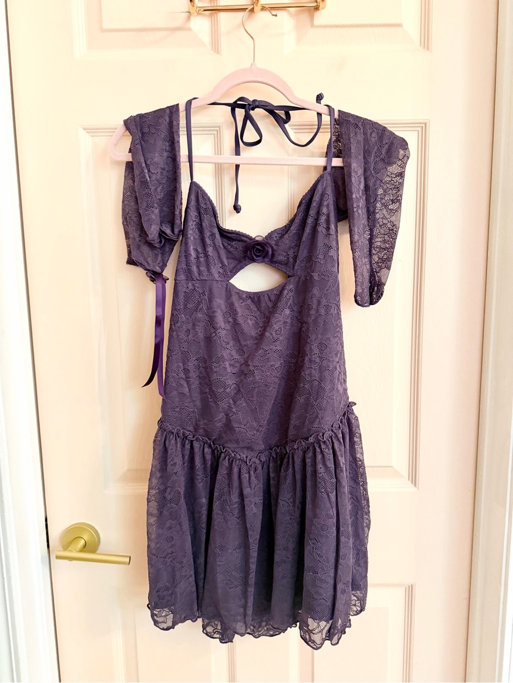 NWT Purple lace widow dress